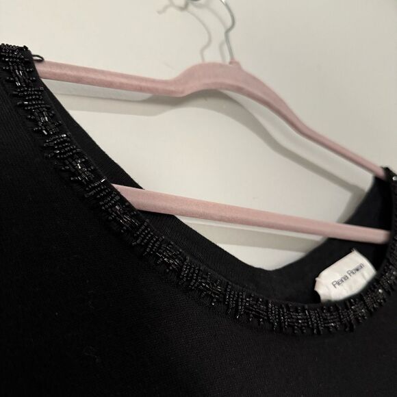 Rena Rowan Vintage Beaded Black Boatneck Sweater M - Picture 4 of 6